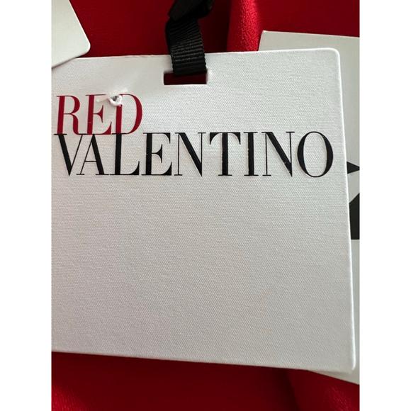 NWT RED VALENTINO Ruffled Crepe Mini Dress in Red, Size 4/38 - Picture 3 of 6